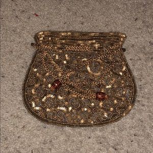 Gold evening purse